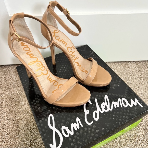 Sam Edelman Eleanor Patent Almond Heeled Sandals - Picture 2 of 11